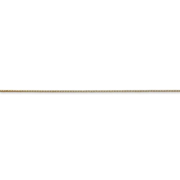 0.5mm, 14k Yellow Gold, Solid Box Chain Necklace, 24 Inch - Picture 4 of 8